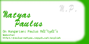 matyas paulus business card